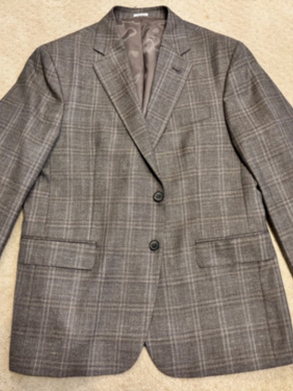 Joseph Abboud Sport Coat Jacket Mens 42S Brown Plaid Wool